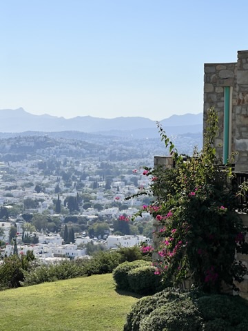 Photo of the mountains near Bodrum Turkey in the distance from the Marmara Bodrum hotel