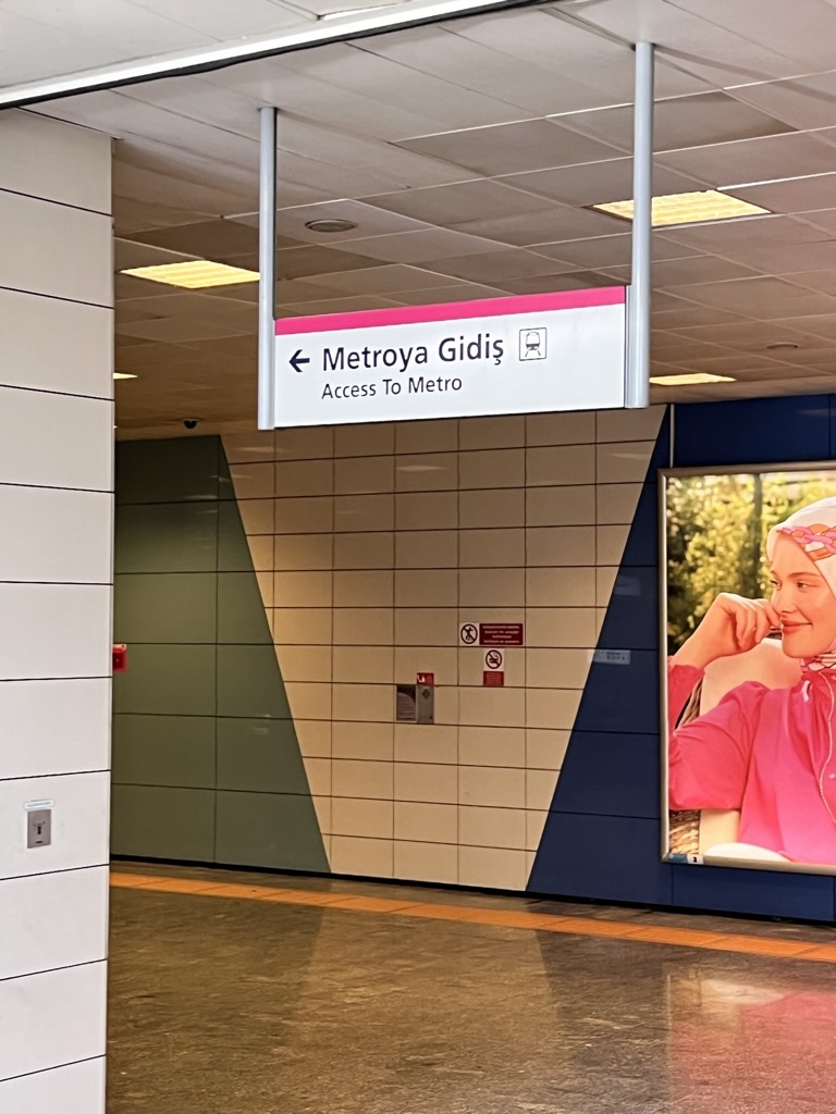 Photo of interior metro signage in Istanbul
