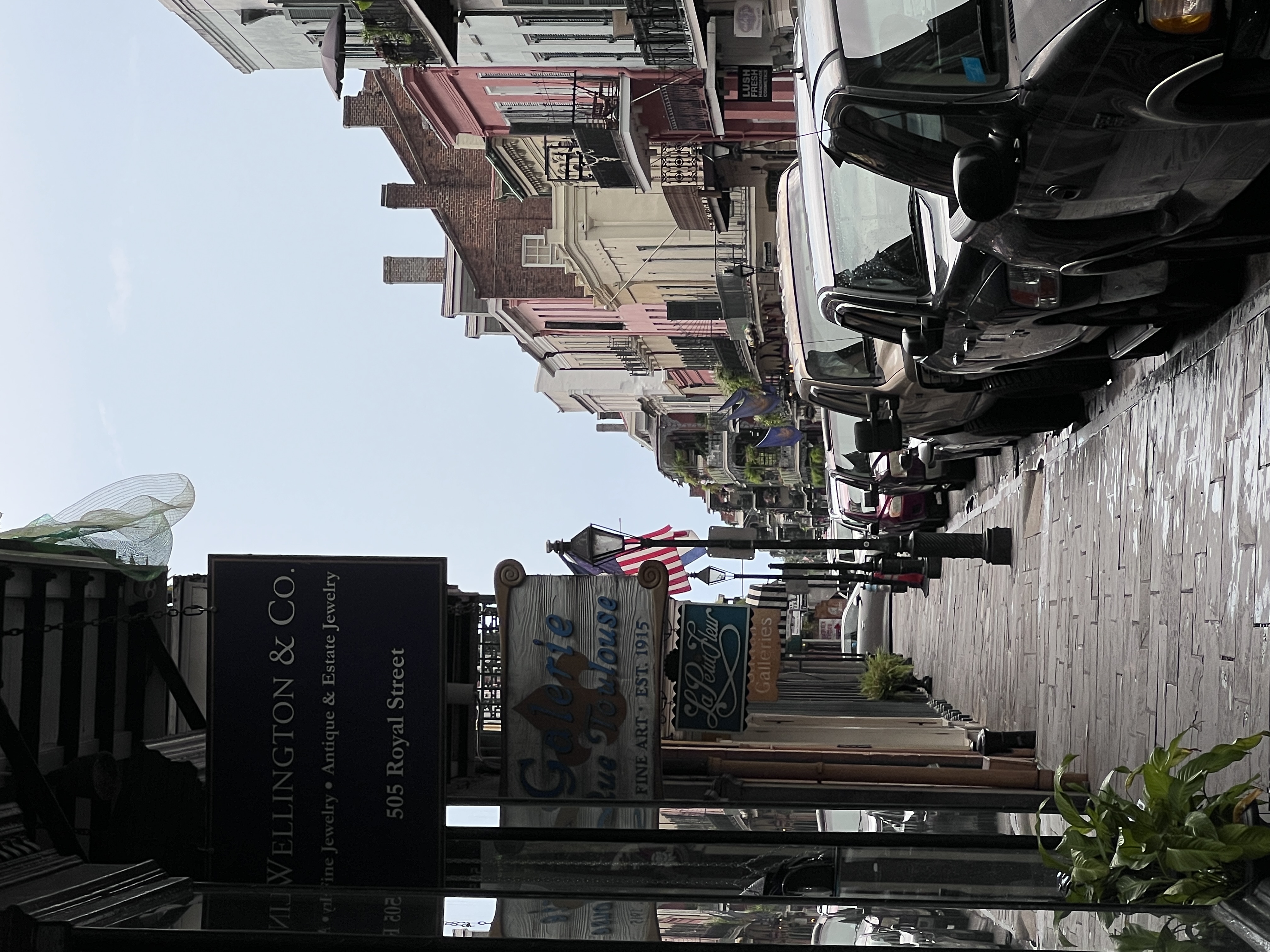 Photo of a typical street in the French Quarter of New Orleans